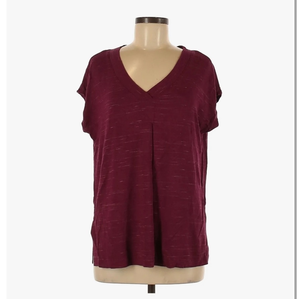 Ann Taylor LOFT Outlet Women Red Short Sleeve T-Shirt Small
